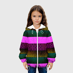 Куртка с капюшоном детская Patterned stripes, цвет: 3D-белый — фото 2