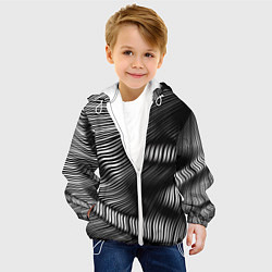 Куртка с капюшоном детская Оптические волны, цвет: 3D-белый — фото 2