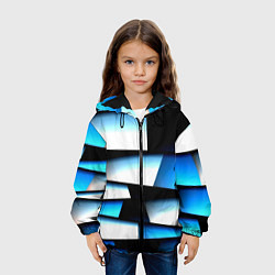 Куртка с капюшоном детская Решетка из линий и полос, цвет: 3D-черный — фото 2