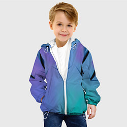 Куртка с капюшоном детская Светлые фигуры и листы, цвет: 3D-белый — фото 2