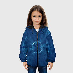 Куртка с капюшоном детская Синий круг тай-дай, цвет: 3D-черный — фото 2