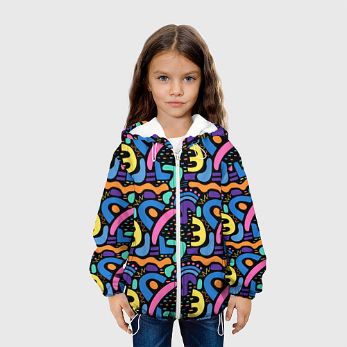 Детская куртка Multicolored texture pattern / 3D-Белый – фото 3