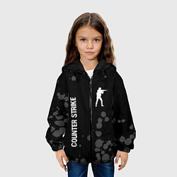 Куртка с капюшоном детская Counter Strike glitch на темном фоне: надпись, сим, цвет: 3D-черный — фото 2