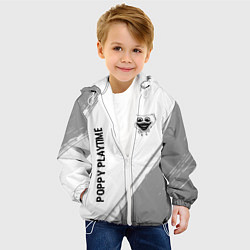 Куртка с капюшоном детская Poppy Playtime glitch на светлом фоне: надпись, си, цвет: 3D-белый — фото 2