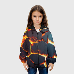 Куртка с капюшоном детская Огонь из разломленных плит, цвет: 3D-черный — фото 2