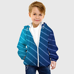 Куртка с капюшоном детская Волны и полосы, цвет: 3D-белый — фото 2