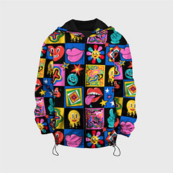 Куртка с капюшоном детская Funny cartoon characters, цвет: 3D-черный