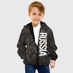 Куртка с капюшоном детская Россия на фоне узора медного цвета, цвет: 3D-черный — фото 2