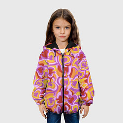 Куртка с капюшоном детская Паттерн красочные фигуры, цвет: 3D-черный — фото 2