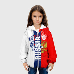 Куртка с капюшоном детская Russia national team: white blue red, цвет: 3D-белый — фото 2