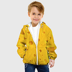 Куртка с капюшоном детская Сырная текстура, цвет: 3D-белый — фото 2