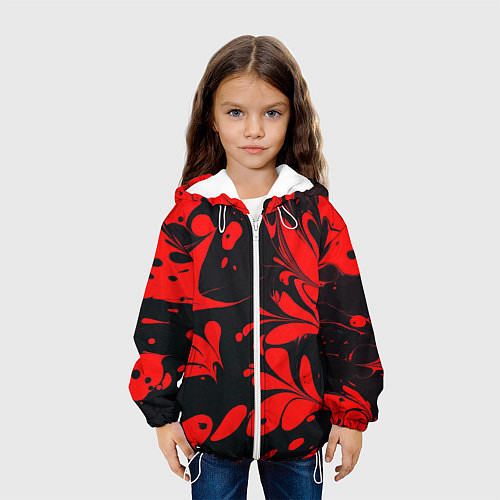 Детская куртка Красно-черный узор / 3D-Белый – фото 3