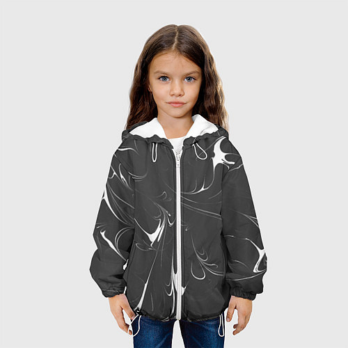 Детская куртка Черно-белый узор / 3D-Белый – фото 3