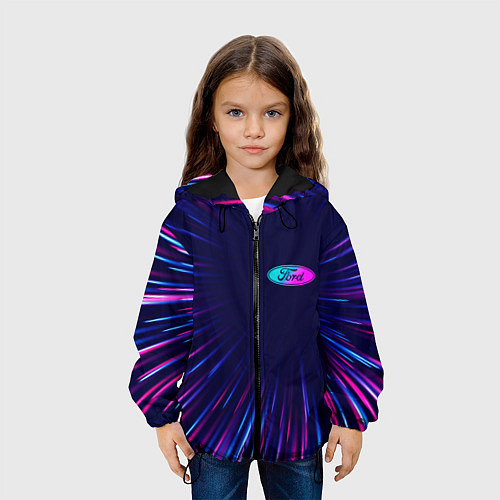 Детская куртка Ford neon speed lines / 3D-Черный – фото 3