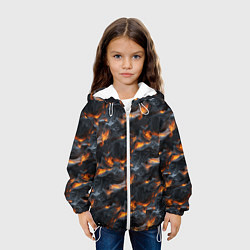 Куртка с капюшоном детская Огненные волны - pattern, цвет: 3D-белый — фото 2