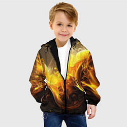 Куртка с капюшоном детская Золотые волны, цвет: 3D-черный — фото 2