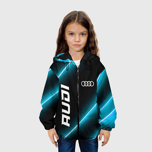 Детская куртка Audi неоновые лампы / 3D-Черный – фото 3