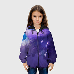 Куртка с капюшоном детская Фиолетовый необъятный космос, цвет: 3D-черный — фото 2