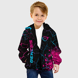 Куртка с капюшоном детская Genesis - neon gradient: надпись, символ, цвет: 3D-черный — фото 2