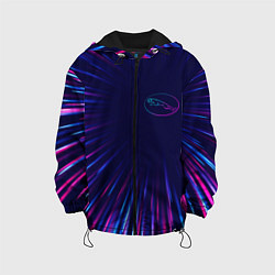 Куртка с капюшоном детская Jaguar neon speed lines, цвет: 3D-черный