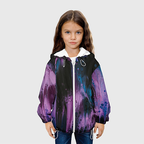 Детская куртка Фиолетовые абстрактные тени / 3D-Белый – фото 3