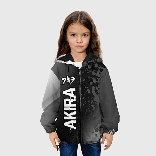 Детская куртка Akira glitch на темном фоне: по-вертикали / 3D-Черный – фото 3