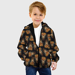 Куртка с капюшоном детская Паттерн жираф с цветами: арт нейросети, цвет: 3D-черный — фото 2