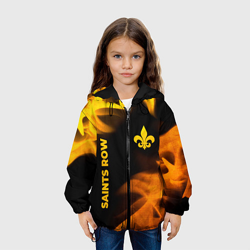 Детская куртка Saints Row - gold gradient: надпись, символ / 3D-Черный – фото 3
