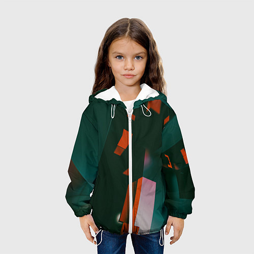 Детская куртка Сюрреалистичные геометрические фигуры / 3D-Белый – фото 3