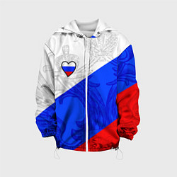 Куртка с капюшоном детская Сердечко - Россия, цвет: 3D-белый