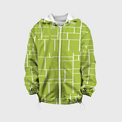 Куртка с капюшоном детская Цвет зеленый салатовый тренд, цвет: 3D-белый