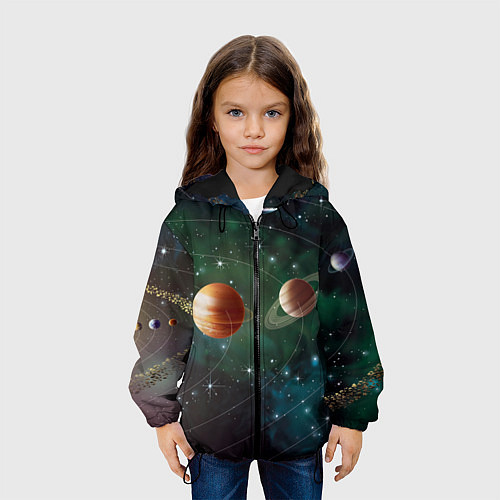 Детская куртка Планетная система / 3D-Черный – фото 3