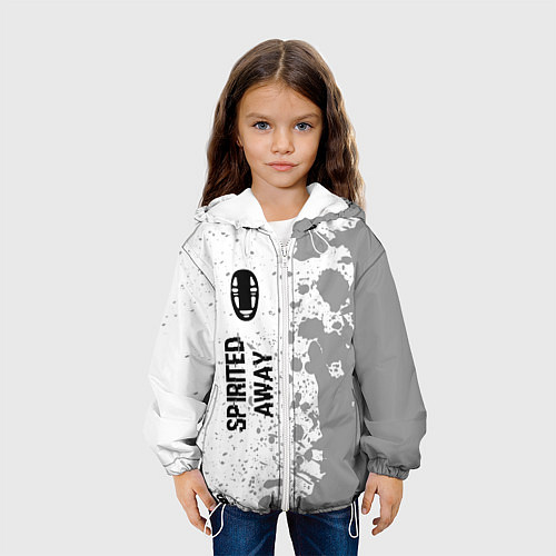 Детская куртка Spirited Away glitch на светлом фоне: по-вертикали / 3D-Белый – фото 3