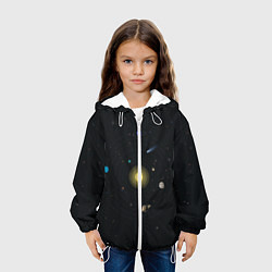 Куртка с капюшоном детская Солнце и планеты, цвет: 3D-белый — фото 2
