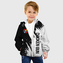 Куртка с капюшоном детская Chicken gun - белая краска, цвет: 3D-белый — фото 2