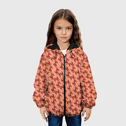 Куртка с капюшоном детская Декоративный растительный орнамент, цвет: 3D-черный — фото 2