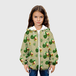 Куртка с капюшоном детская Авокадо и веточка, цвет: 3D-белый — фото 2