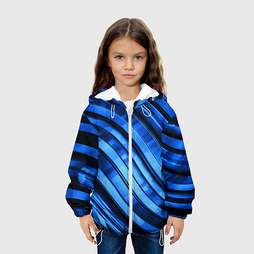 Детская куртка Темно-синий металлик / 3D-Белый – фото 3