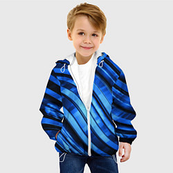 Куртка с капюшоном детская Темно-синий металлик, цвет: 3D-белый — фото 2