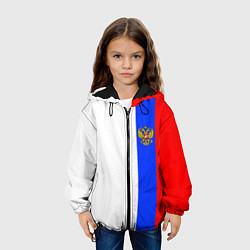 Куртка с капюшоном детская Цвета России - герб, цвет: 3D-черный — фото 2
