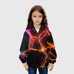 Куртка с капюшоном детская Неоновая конструкция, цвет: 3D-черный — фото 2
