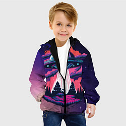 Куртка с капюшоном детская Летающая тарелка, цвет: 3D-черный — фото 2