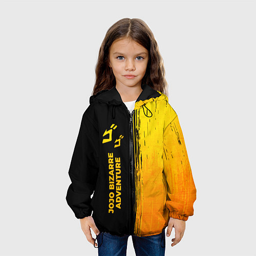 Детская куртка JoJo Bizarre Adventure - gold gradient: по-вертика / 3D-Черный – фото 3