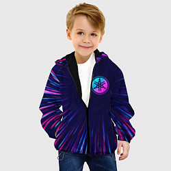 Куртка с капюшоном детская Yamaha neon speed lines, цвет: 3D-черный — фото 2