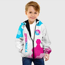 Куртка с капюшоном детская Yamaha neon gradient style: надпись, символ, цвет: 3D-черный — фото 2