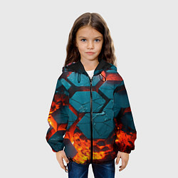 Куртка с капюшоном детская Лавовые наносоты, цвет: 3D-черный — фото 2