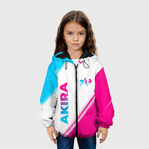 Детская куртка Akira neon gradient style: надпись, символ / 3D-Черный – фото 3