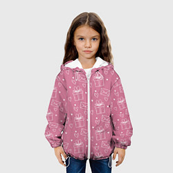 Куртка с капюшоном детская Влюбленным паттерн, цвет: 3D-белый — фото 2