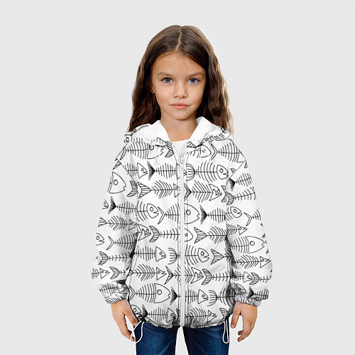 Детская куртка Рыбные скелетики / 3D-Белый – фото 3