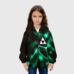 Куртка с капюшоном детская Zelda разлом плит, цвет: 3D-черный — фото 2